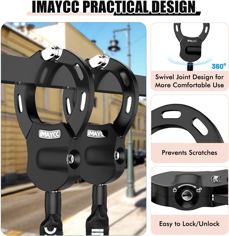 IMAYCC Scooter Locks Anti Theft,Bike Chain Lock with Key,Electric Scooter Lock Anti Theft for Segway,Ninebot and Bicycle Lock Cable Accessories - Image 3